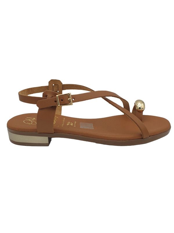 Sandalias de cuña roble con hebilla dorada, estilo rústico-chic para el Valle Miñor