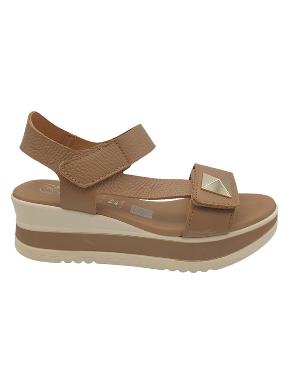 Sandalias cuña taupe Oh My Sandals - Calzado cómodo para mamá