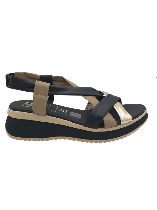 Sandalias de cuña negras elegantes, versátiles para cualquier ocasión en Nigrán