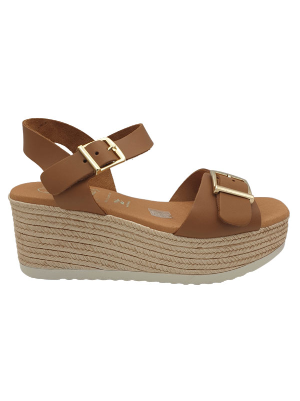 Sandalias de cuña roble con plataforma ligera, estilo natural para el verano en el Valle Miñor